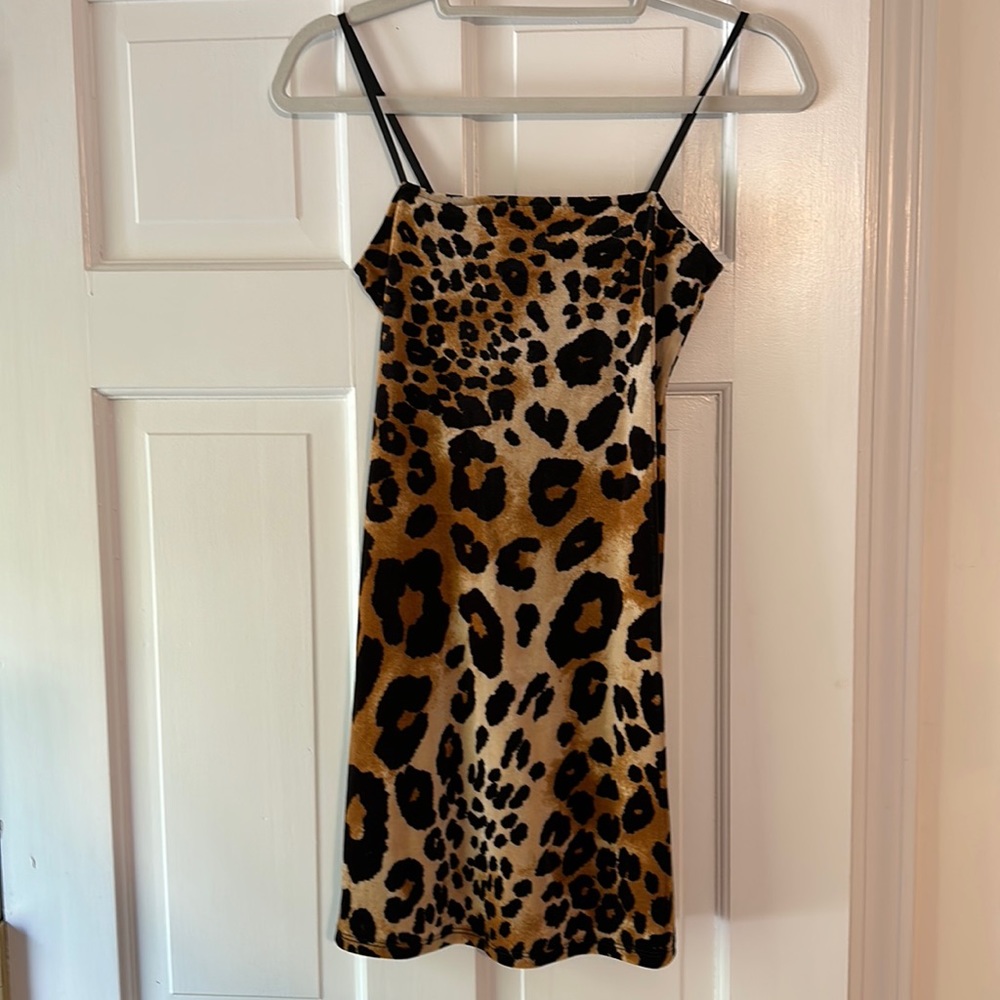 Cheetah print mini dress